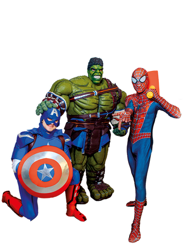 Аниматоры Капитан Америка, Халк и Челоек-паук