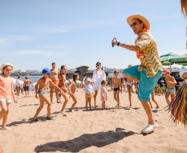 Детский праздник на пляже Проран